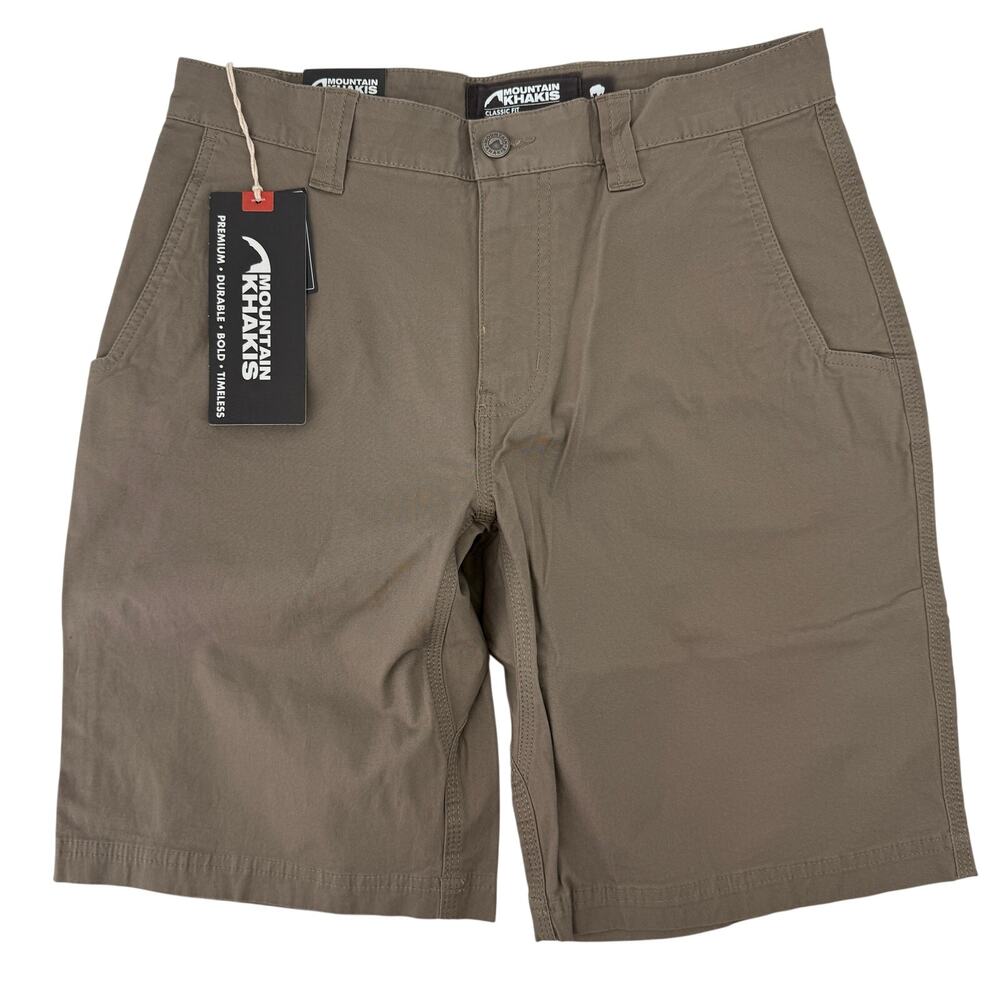 Mountain Khakis All Peak Shorts Mens Sz 44 Classic Fit Brown Organic Cotton 8"